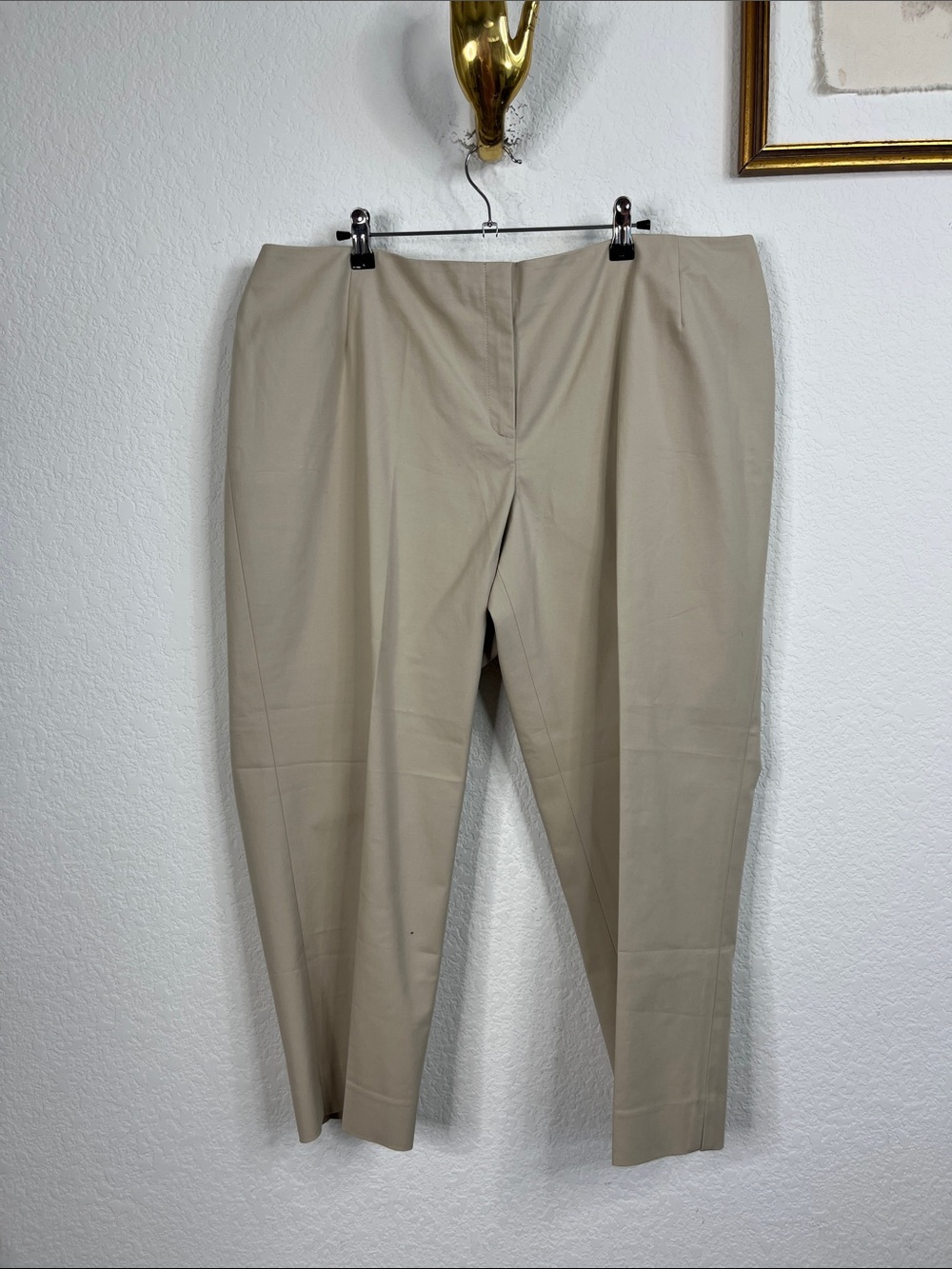 Lafayette 148 Pressed Seam Flat Front Slit Hem Cropped Trousers